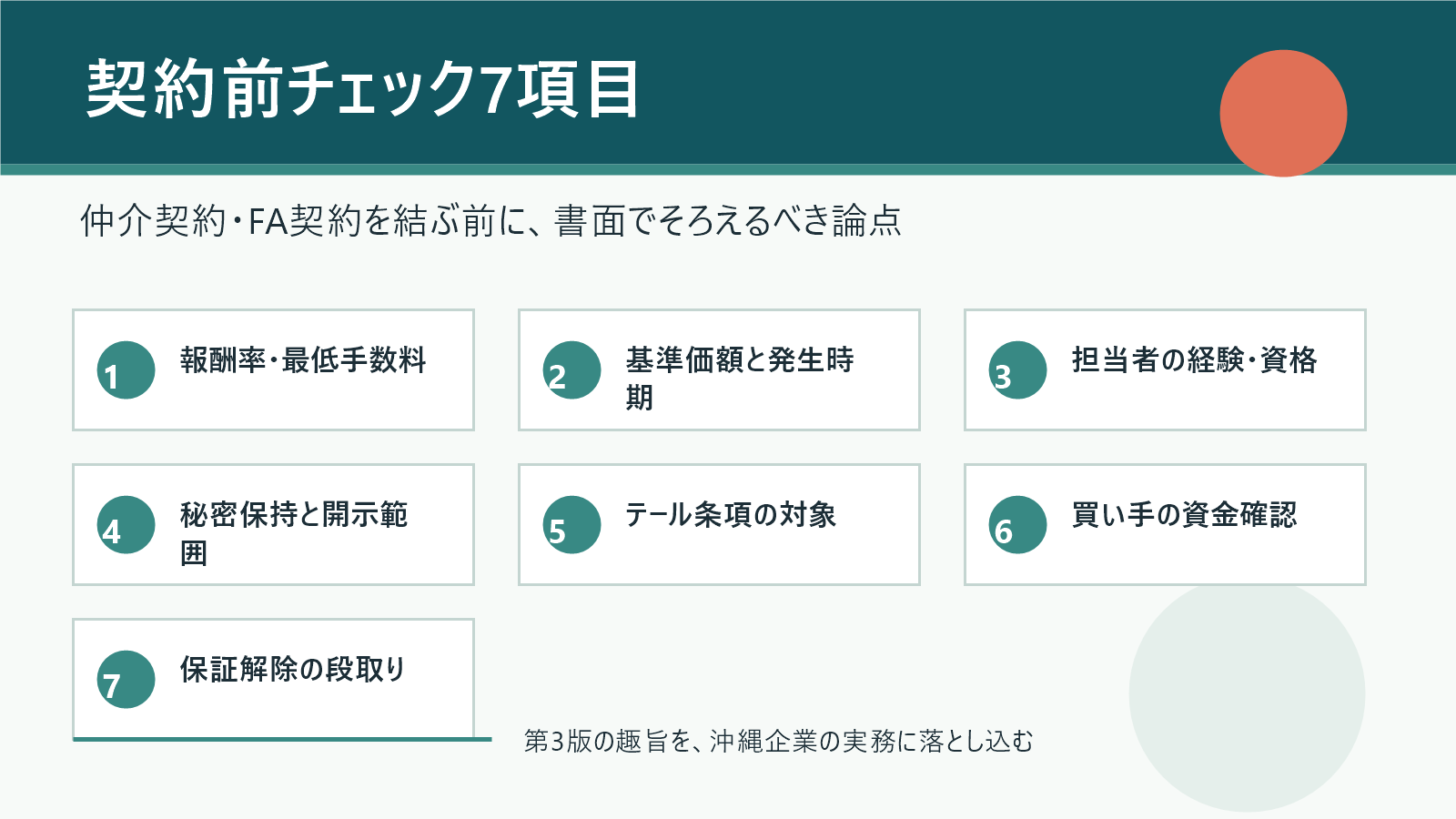 仲介契約やFA契約の前に確認する手数料や利益相反など7項目のチェックリスト